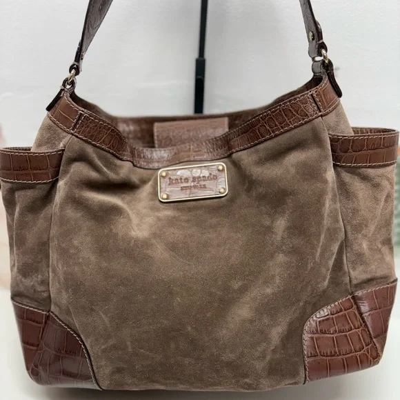 ♠️ Kate Spade ♠️ Brown Shoulder Bag with Suede and Leather - Picture 3 of 16